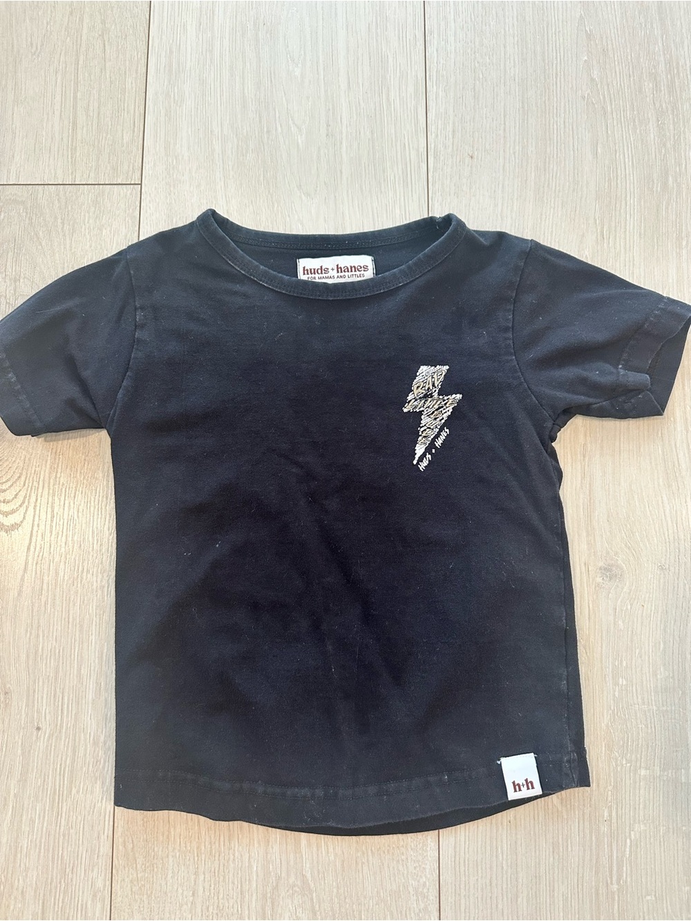 Boutique Huds & Hanes Kids Black Lightning Bolt Baby/Toddler Tee